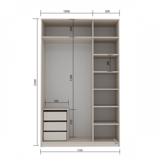 Шкаф Мика 150 кашемир