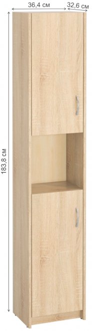 Шкаф Милана-16 левый дуб сонома