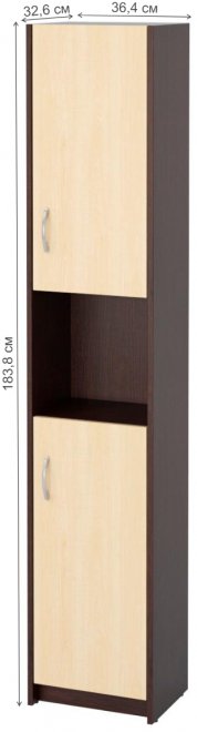 Шкаф Милана-16 правый венге / дуб молочный