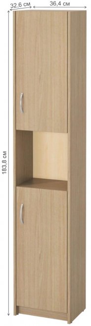 Шкаф Милана-16 правый ясень светлый