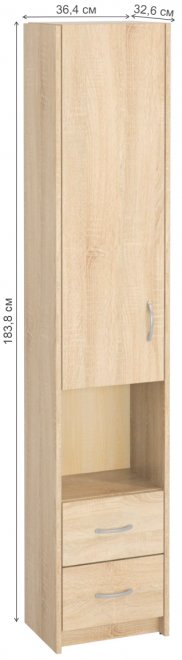 Шкаф Милана-18 левый дуб сонома