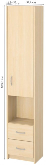 Шкаф Милана-18 правый дуб молочный