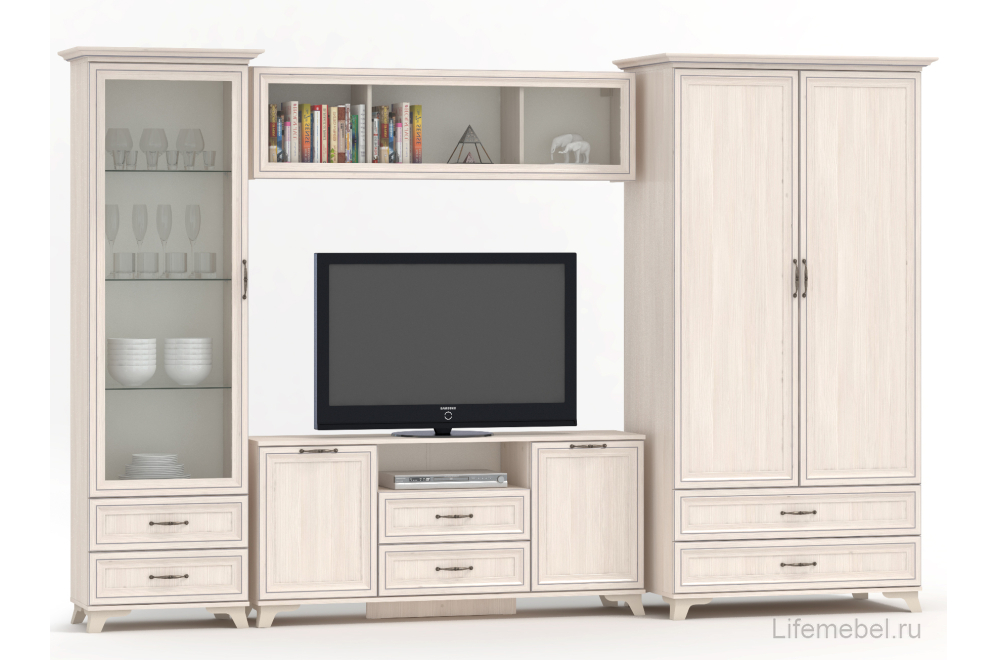 Шкаф Мирелла бодега светлый с полками