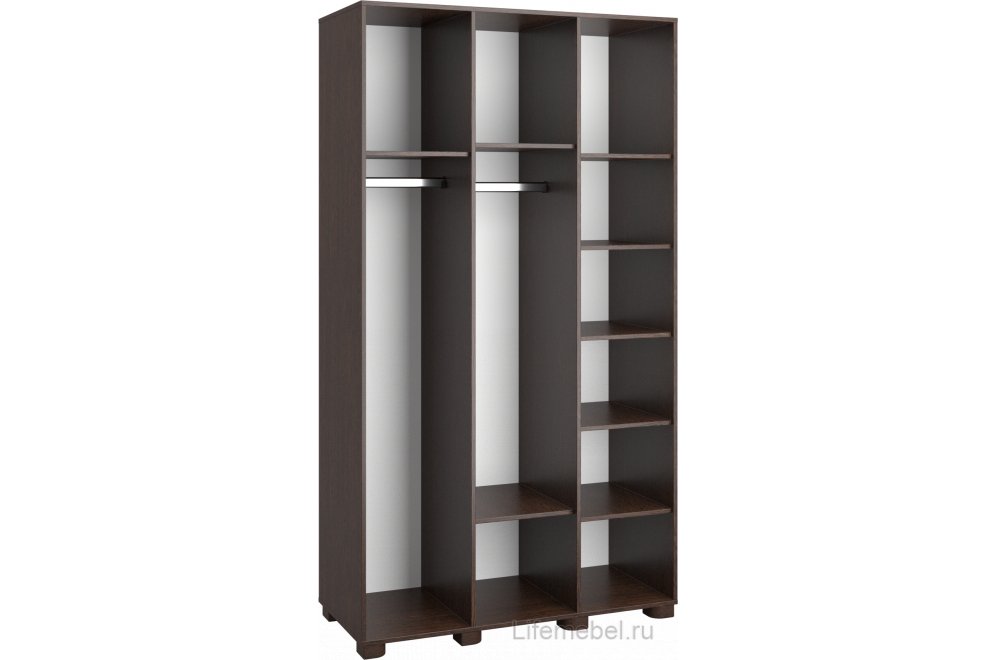 Шкаф Монблан МБ-24К с зеркалом венге / орех шоколадный