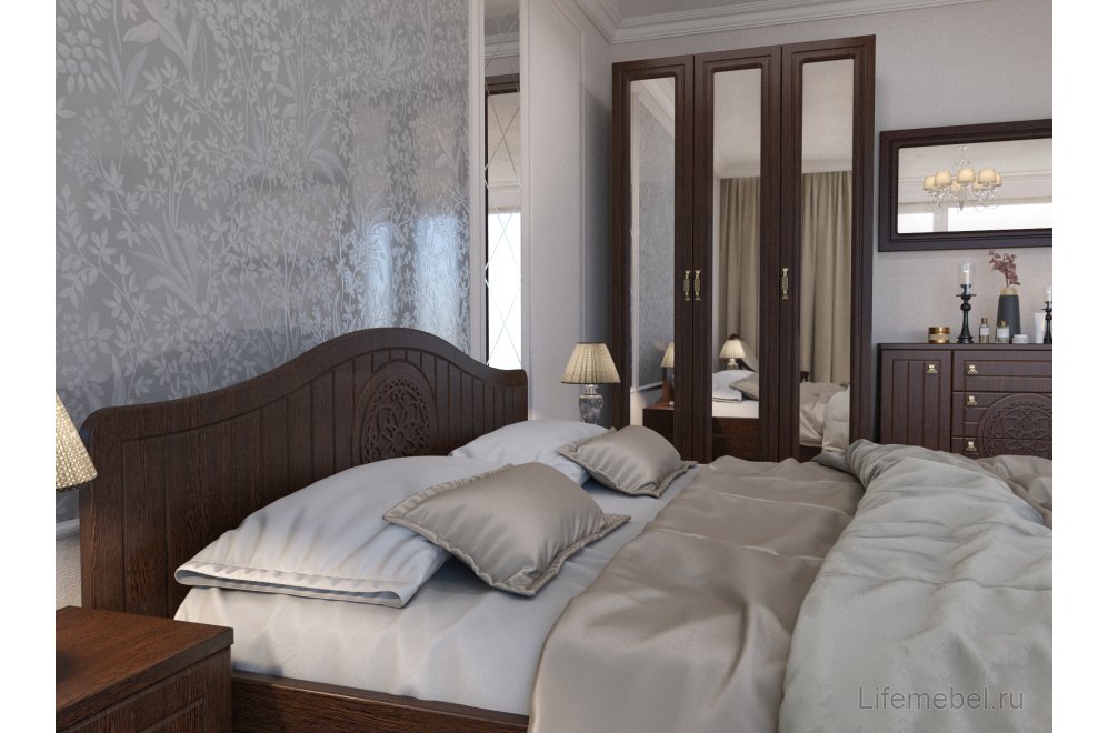 Шкаф Монблан МБ-24К с зеркалом венге / орех шоколадный