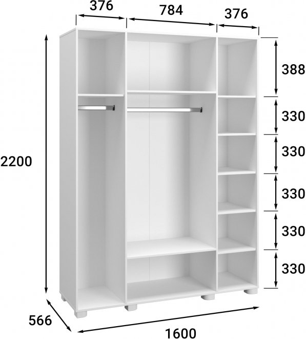 Шкаф Монблан МБ-25К глухой белое дерево