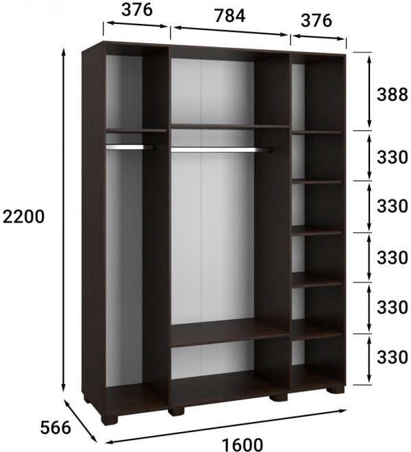 Шкаф Монблан МБ-25К венге / орех шоколадный