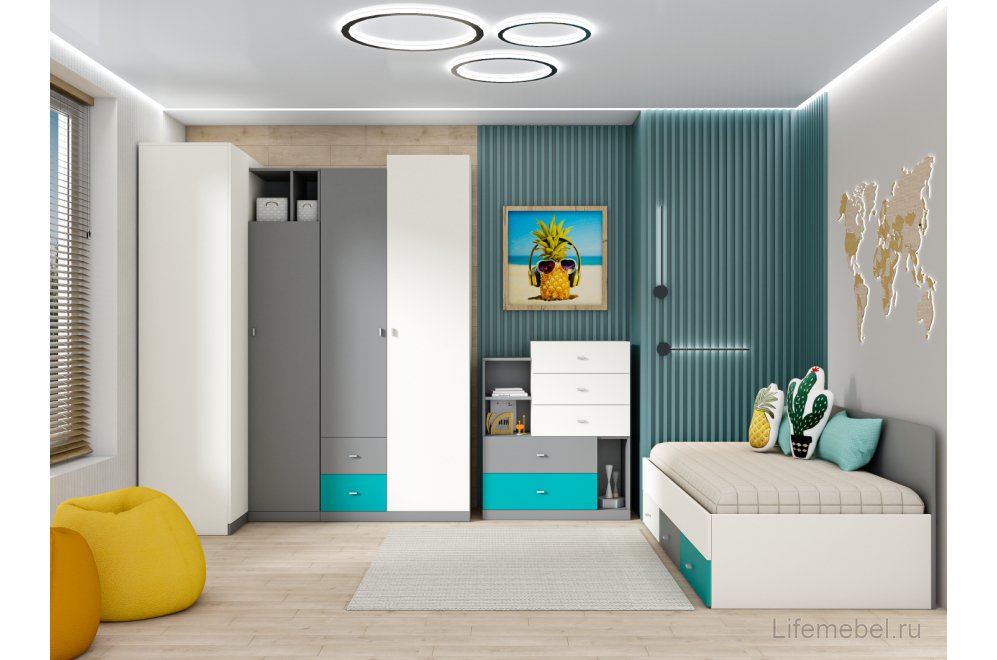 Шкаф МС Клео Шк.У графит / миндаль