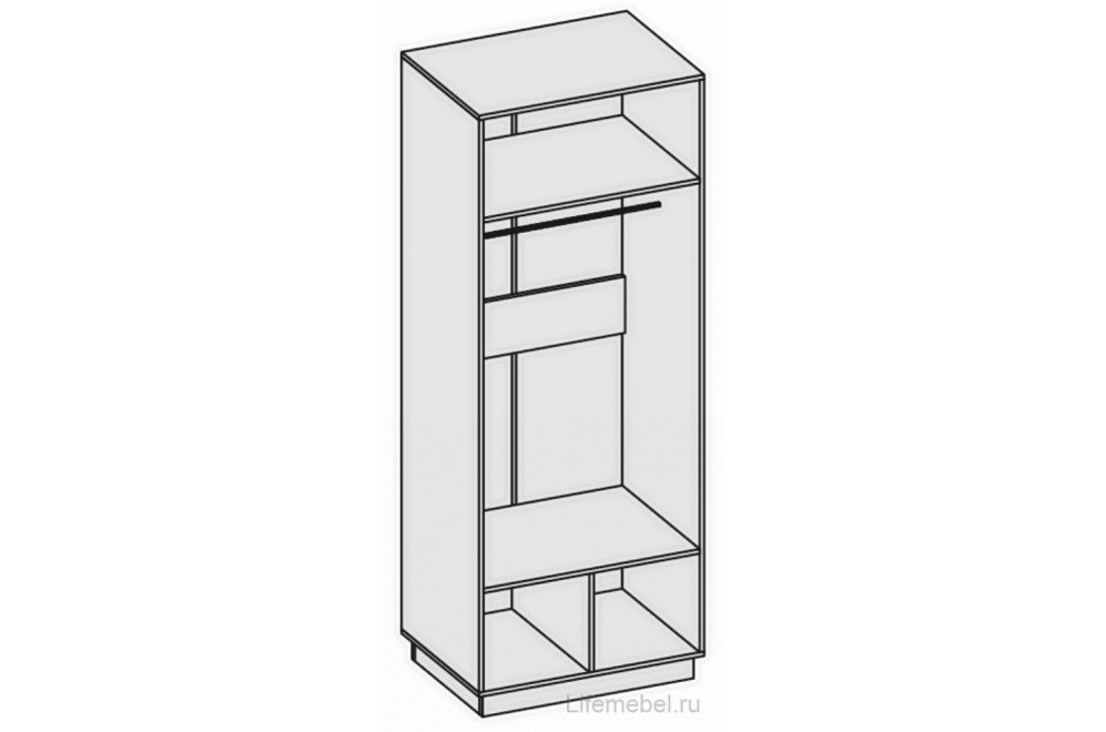 Шкаф МС Квадро Шк-1 миндаль