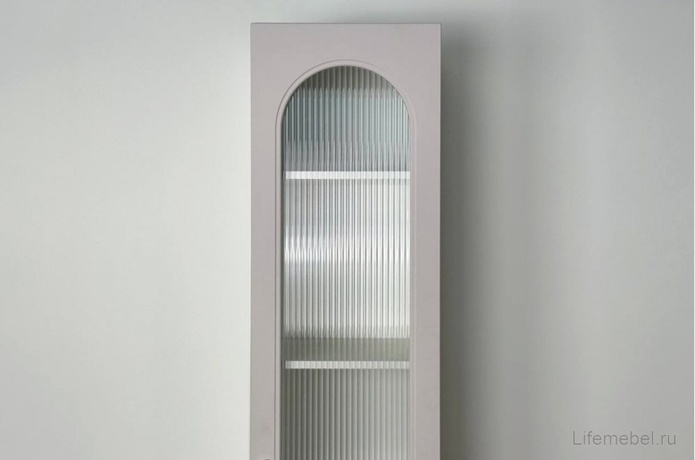 Шкаф однодверный Милана со стеклом белое дерево / сакура