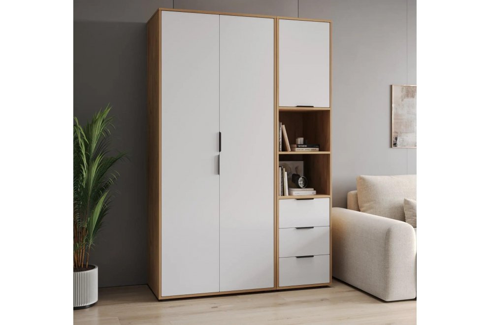 Шкаф Оптима ОП-118 дуб крафт золотой / меренга