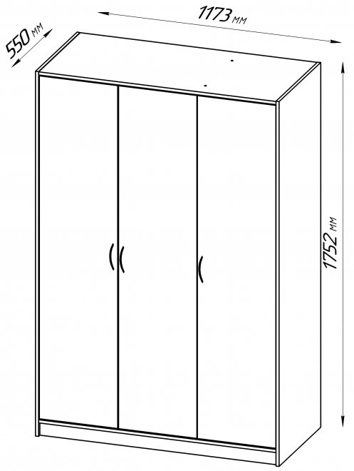 Шкаф Орион 3 сонома