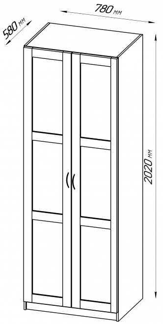 Шкаф Пегас 2 сборные двери сонома