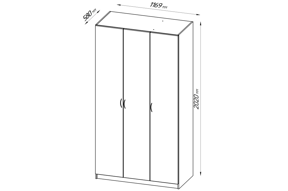 Шкаф Пегас 3 белый
