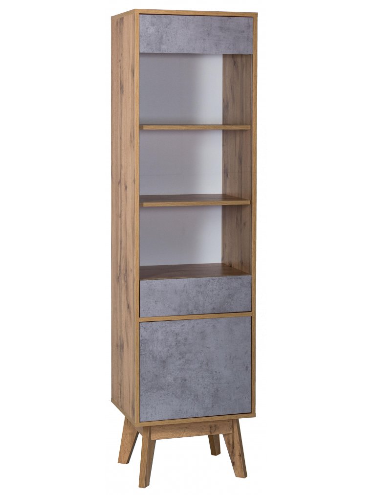 Шкаф-пенал Хелен 2205 дуб ватан / бетон чикаго