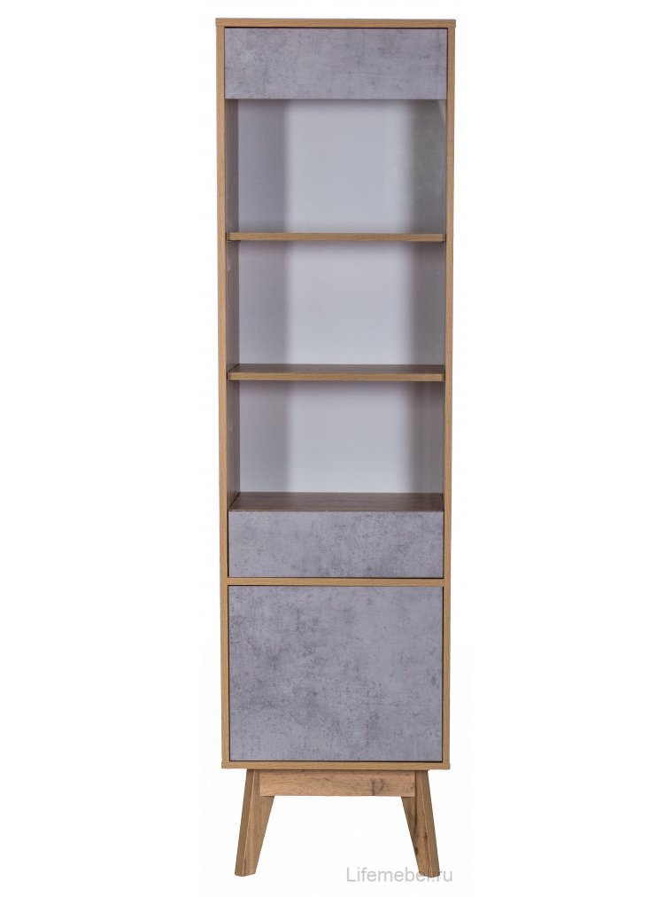 Шкаф-пенал Хелен 2205 дуб ватан / бетон чикаго