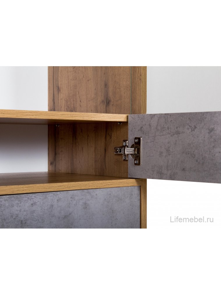 Шкаф-пенал Хелен 2205 дуб ватан / бетон чикаго