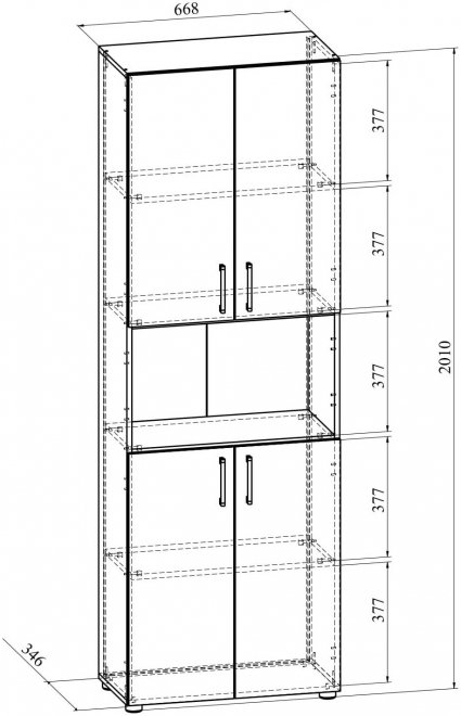 Шкаф ОФ-301К блэквуд сатиновый
