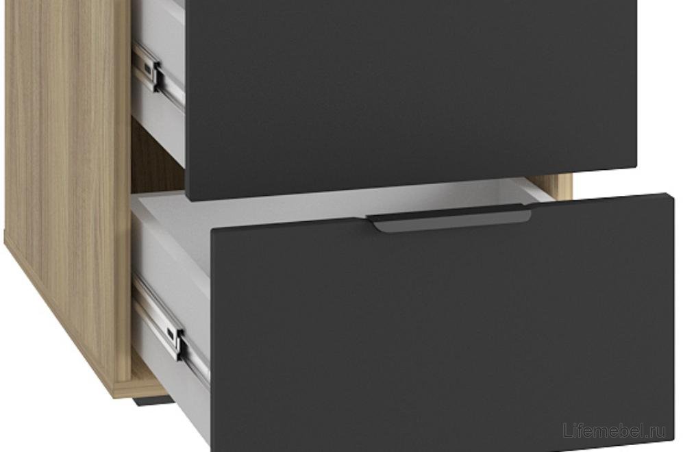 Шкаф-пенал Оптима ОП-03 блэквуд ячменный / блэк