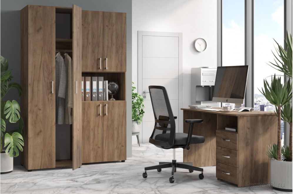 Шкаф платяной ОФ-31К дуб крафт табачный