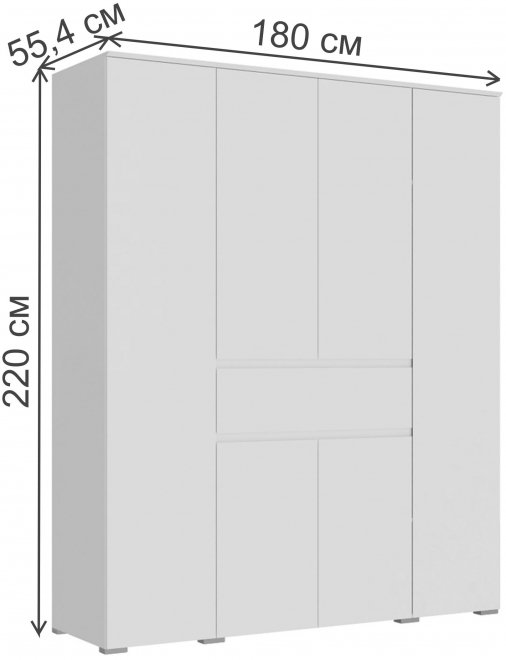 Шкаф Плейона четырехстворчатый белый