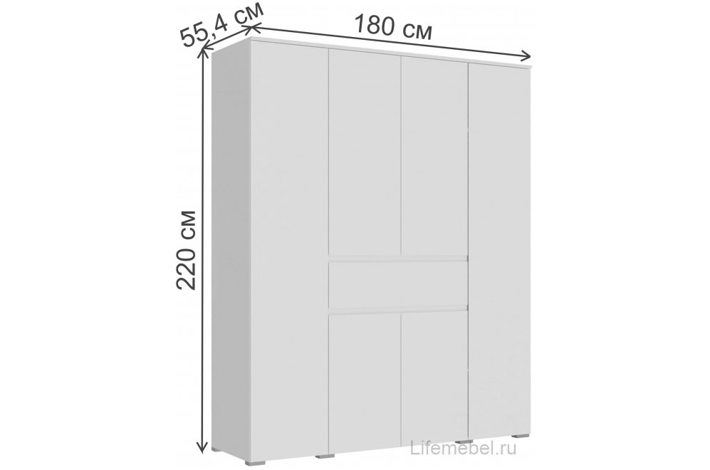 Шкаф Плейона четырехстворчатый белый