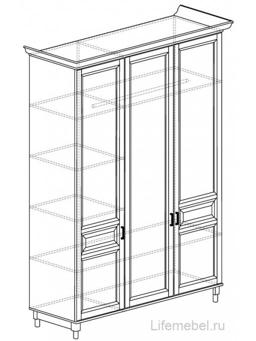 Шкаф Прованс №404 Шкаф 3-дверный сосна белая