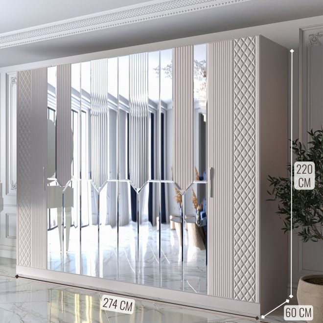 Шкаф Савелья СВЛ-02 кашемир / серебро