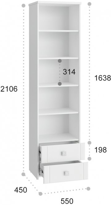 Шкаф Изабель ИЗ-63К белое дерево