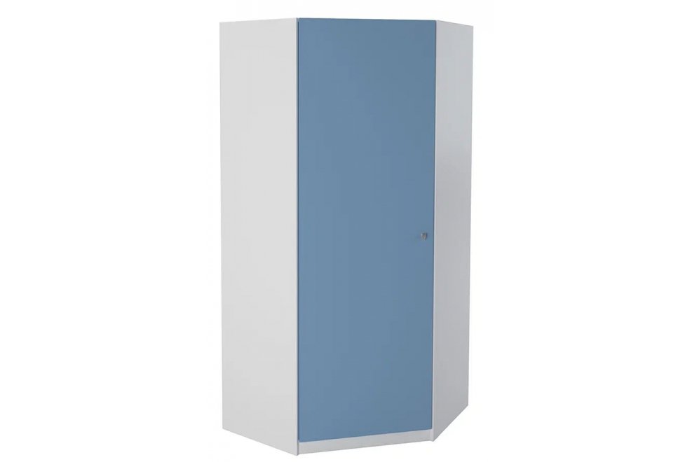 Шкаф Астра угловой белый / голубой