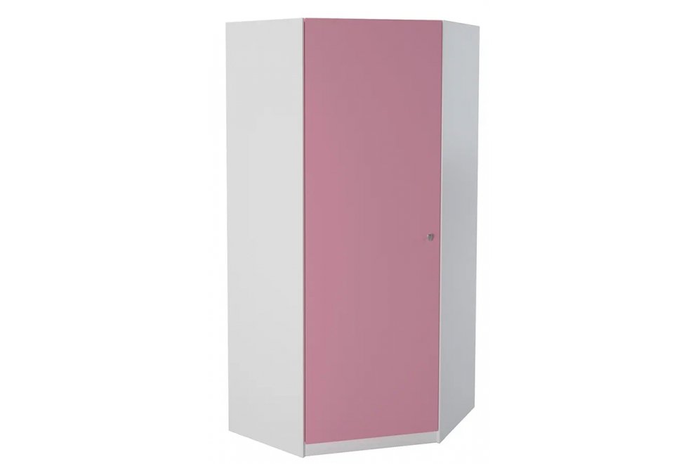 Шкаф Астра угловой белый / розовый
