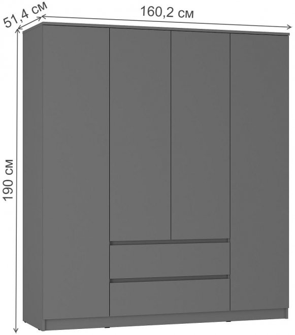 Шкаф Симпл ШК-13 графит