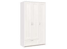 Шкаф Сириус трехдверный с одним выдвижным ящиком белый