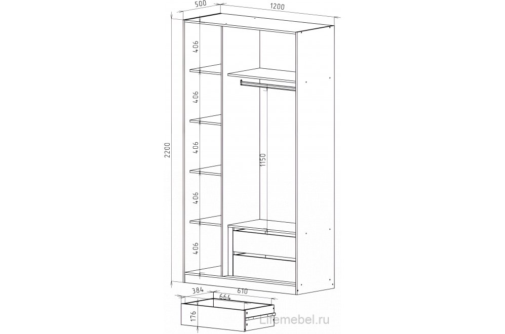 Шкаф София 3023.М1 белый