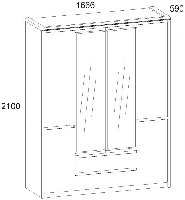 Шкаф Somma 6DG2S Z дуб сонома / сосна каньон