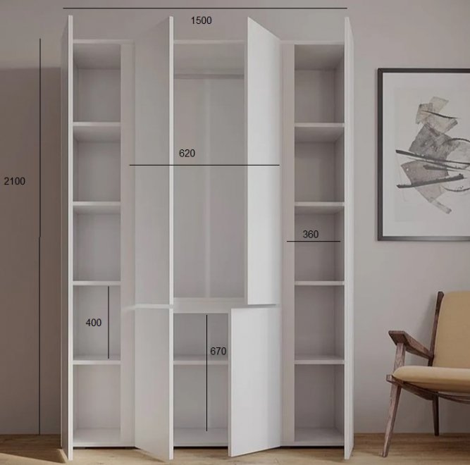 Шкаф Сура 2 120 белый