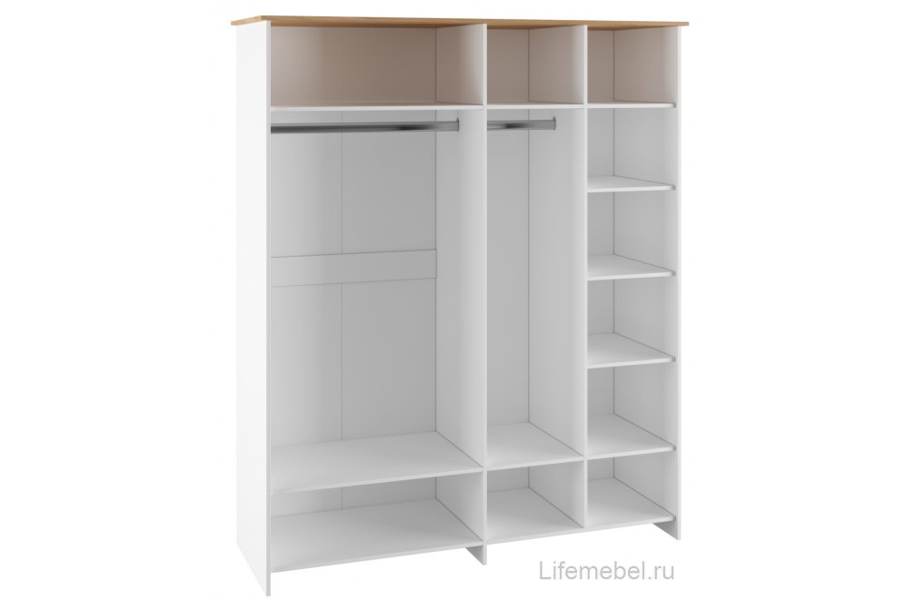 Шкаф Теодора 4Д белый / крафт золотой