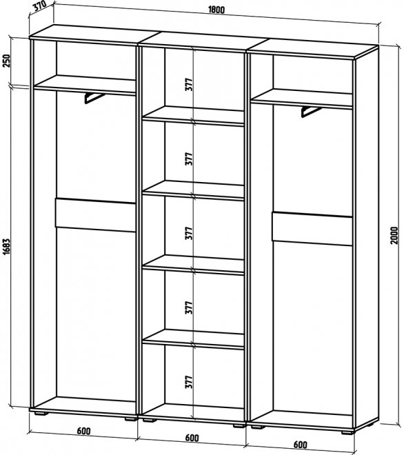 Шкаф Тунис-9 белый