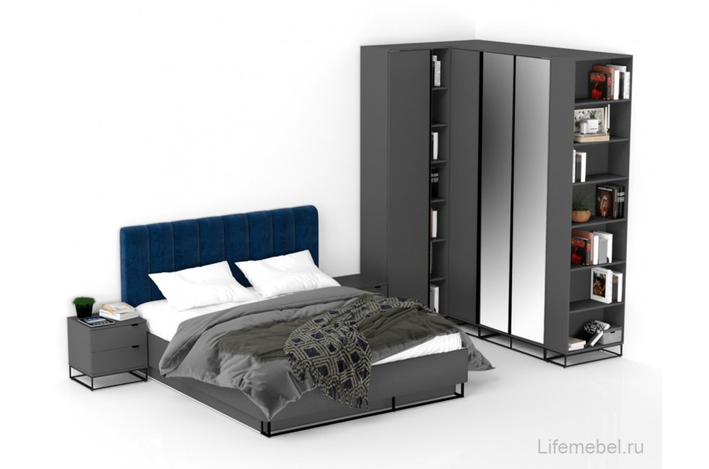 Шкаф угловой City графит