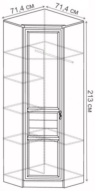 Шкаф угловой Лира №57 дуб нортон светлый
