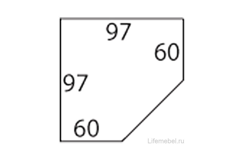 Шкаф угловой Olivia 97х97 с полками дуб анкона