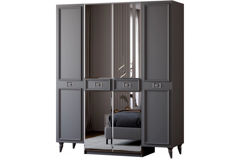 Шкаф Валенсия СВК-03 4-х дверный серый