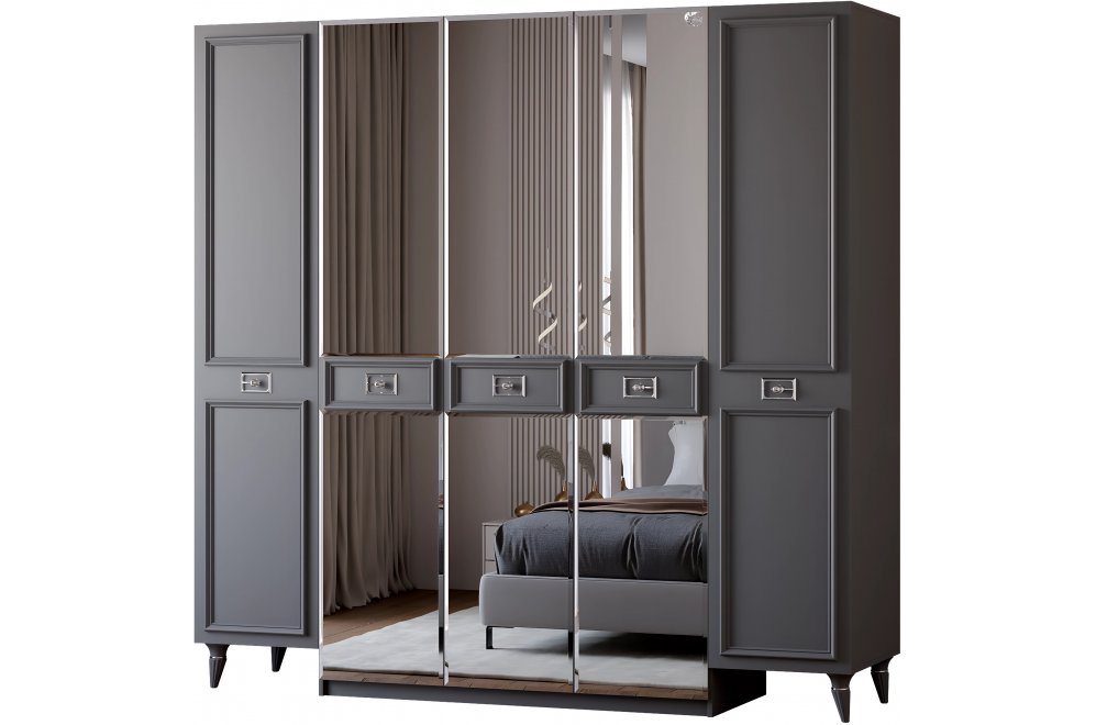 Шкаф Валенсия СВК-04 5-дверный серый