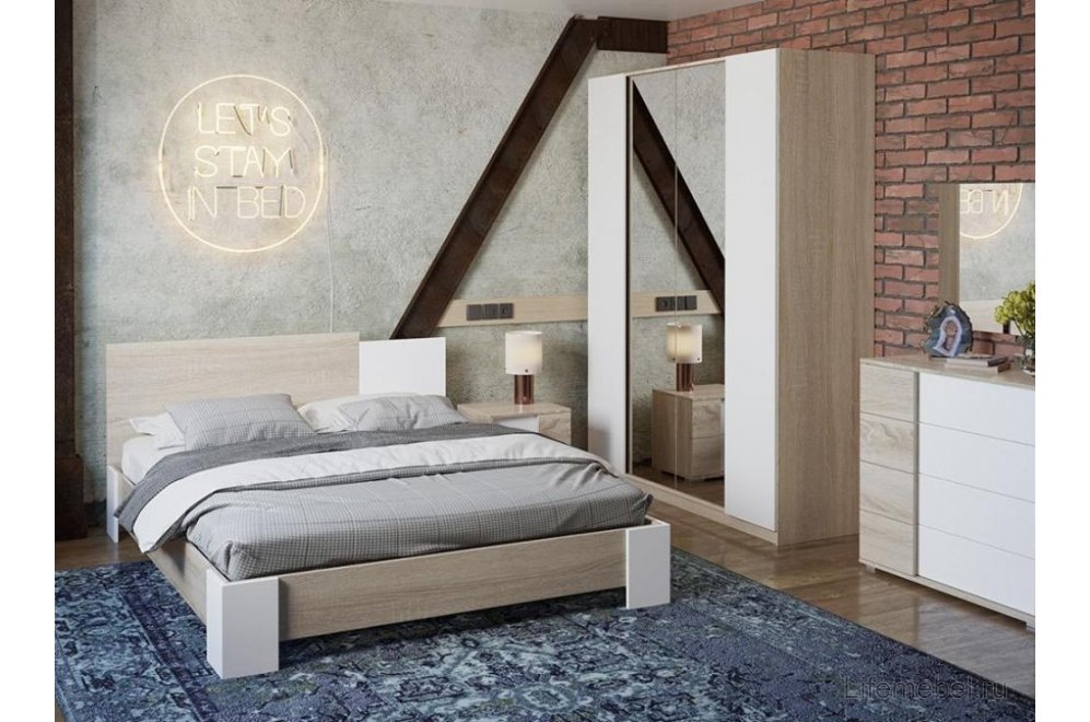 Шкаф Валери дуб сонома / белый ясень