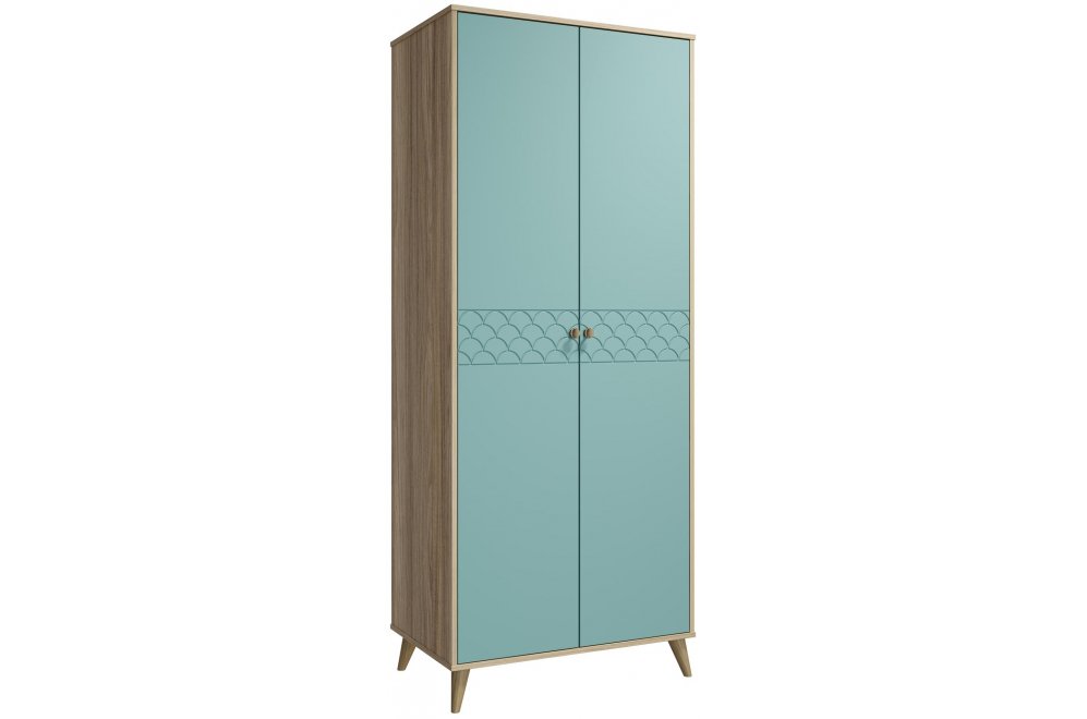 Шкаф Велламо ВО-06 блэквуд ячменный / бирюза