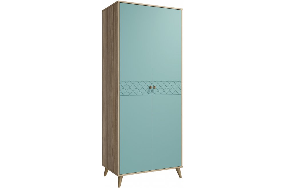 Шкаф Велламо ВО-06 блэквуд ячменный / бирюза