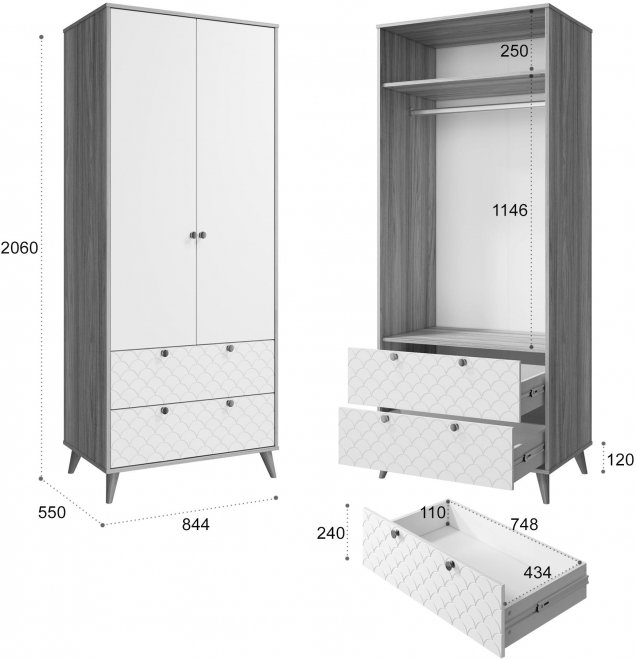 Шкаф Велламо ВО-07 блэквуд ячменный / бланж