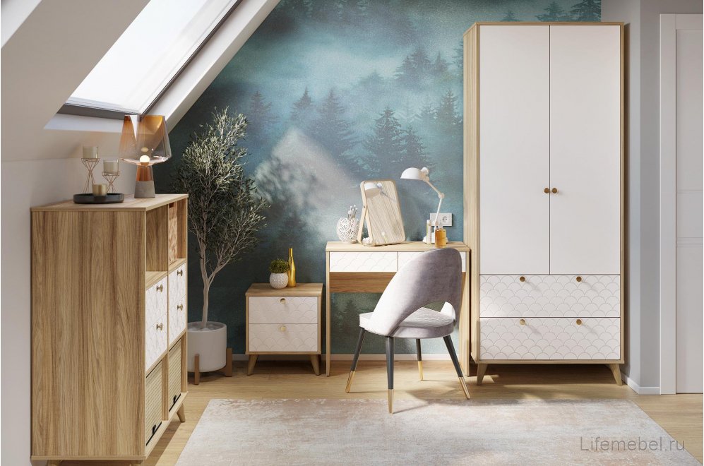 Шкаф Велламо ВО-07 блэквуд ячменный / бланж