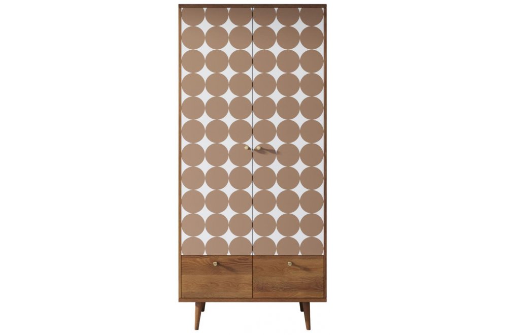 Шкаф Воаб двухстворчатый орех / принт 17