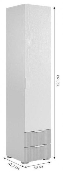 Шкаф Зефир 107.01 белое дерево / серая эмаль